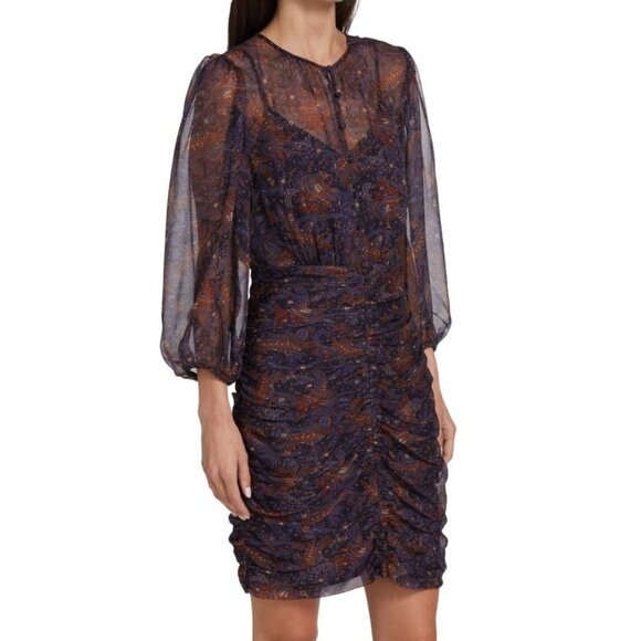 VERONICA BEARD Kerri Paisley Silk Mini Dress Size 2 - Picture 10 of 10
